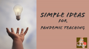 light bulb with phrase "simple ideas for pandemic teaching"