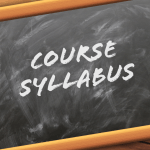 chalk board with "course syllabus"