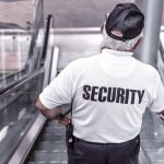 security agent on escalator