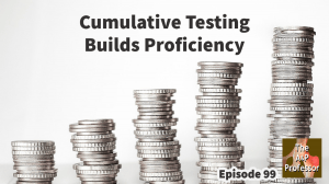 increasingly high stacks of coins with caption: cumulative testing build proficiency