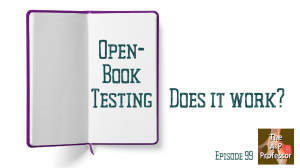 an open blank book with caption: open-book testing, does it work?